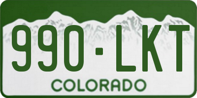 CO license plate 990LKT