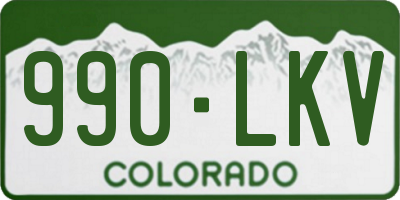 CO license plate 990LKV