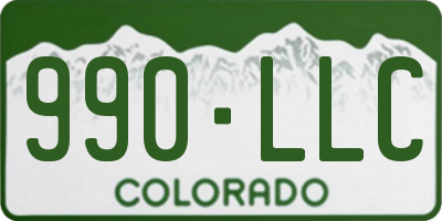 CO license plate 990LLC
