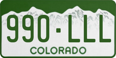 CO license plate 990LLL