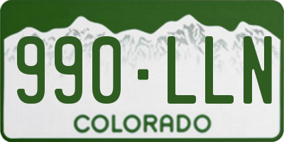 CO license plate 990LLN