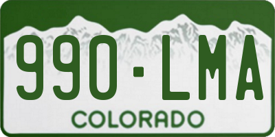 CO license plate 990LMA