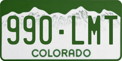 CO license plate 990LMT