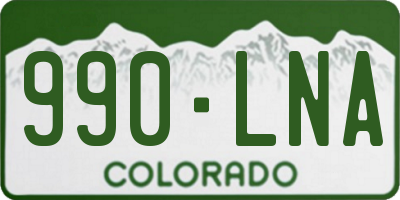 CO license plate 990LNA
