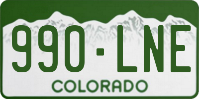 CO license plate 990LNE