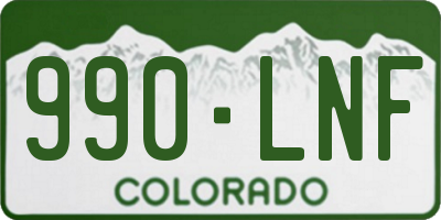 CO license plate 990LNF