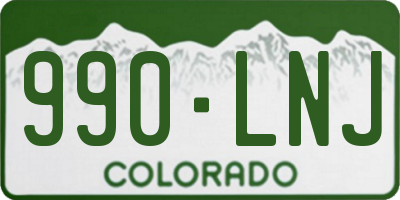 CO license plate 990LNJ