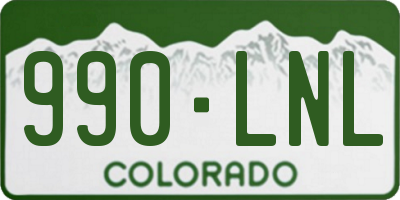 CO license plate 990LNL