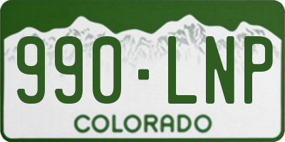 CO license plate 990LNP
