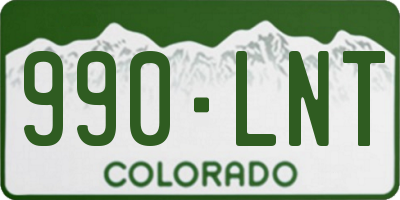 CO license plate 990LNT