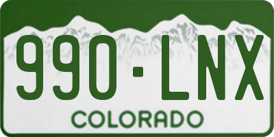 CO license plate 990LNX