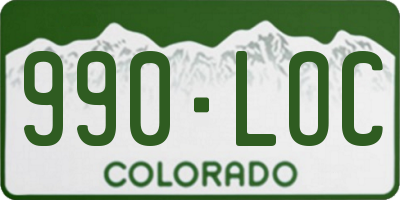 CO license plate 990LOC
