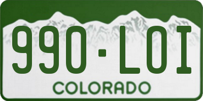 CO license plate 990LOI