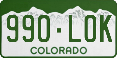 CO license plate 990LOK