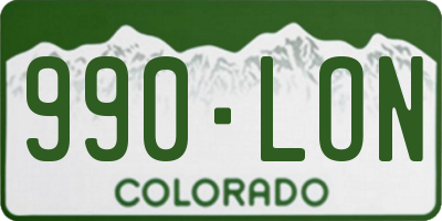 CO license plate 990LON