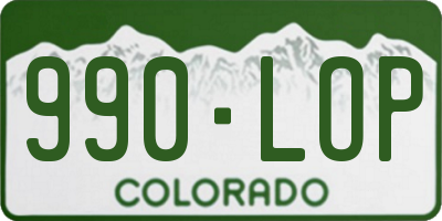 CO license plate 990LOP
