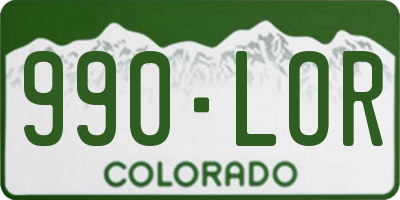 CO license plate 990LOR