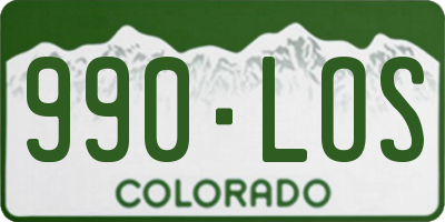 CO license plate 990LOS