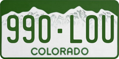 CO license plate 990LOU