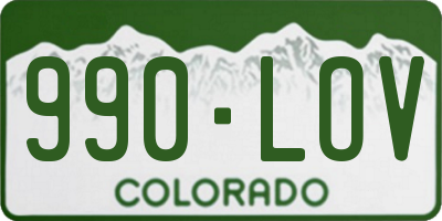 CO license plate 990LOV