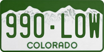 CO license plate 990LOW