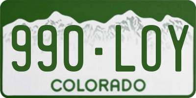 CO license plate 990LOY