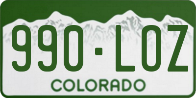 CO license plate 990LOZ