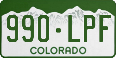 CO license plate 990LPF