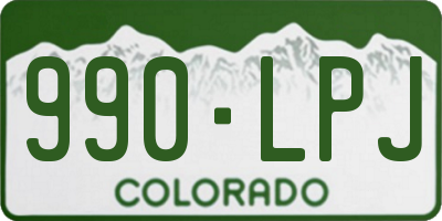 CO license plate 990LPJ