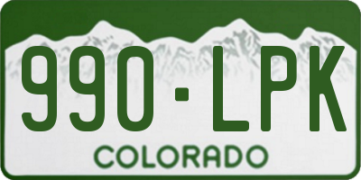 CO license plate 990LPK