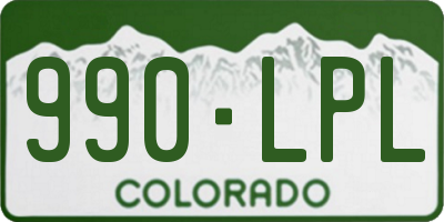 CO license plate 990LPL