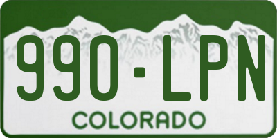 CO license plate 990LPN