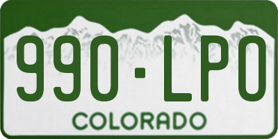 CO license plate 990LPO