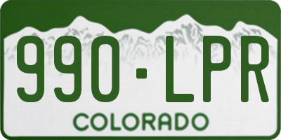 CO license plate 990LPR