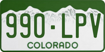CO license plate 990LPV