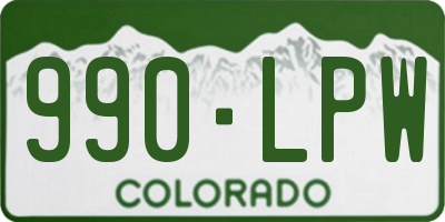 CO license plate 990LPW