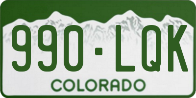 CO license plate 990LQK