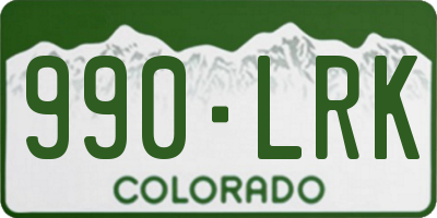 CO license plate 990LRK