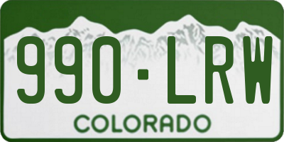 CO license plate 990LRW