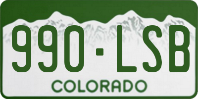 CO license plate 990LSB