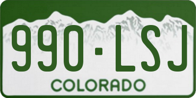 CO license plate 990LSJ