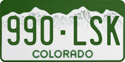 CO license plate 990LSK