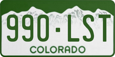 CO license plate 990LST