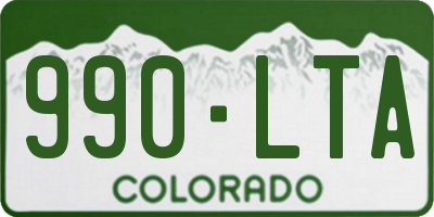 CO license plate 990LTA
