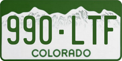 CO license plate 990LTF