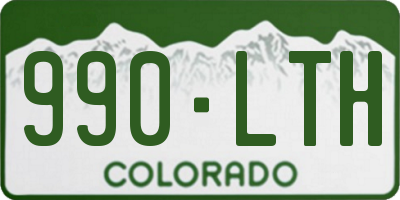 CO license plate 990LTH