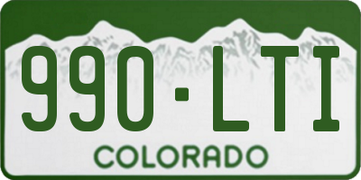 CO license plate 990LTI