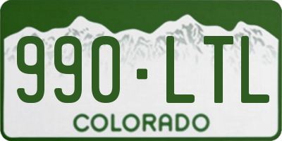 CO license plate 990LTL