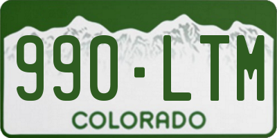 CO license plate 990LTM