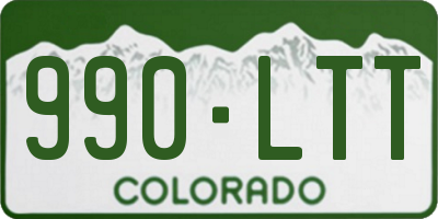 CO license plate 990LTT